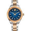 Versace Hellenyium Silver/Gold Steel Blue Dial 35mm Women's Watch V12060017