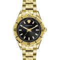 Versace Hellenyium Hellenyium Gold Steel Black Dial 42mm Men's Watch VE3A00820