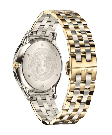 Versace Universe GMT Silver/Gold Steel Green Dial 43mm Men's Watch VEBK00718