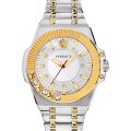 Versace Chain Chain Reaction Silver/Gold Steel White Dial 44mm Men's Watch VEDY00519