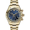 Versace Chrono Velocity Gold Steel Blue Dial 44mm Men's Watch VEV700619