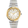 Versace Greca Logo Silver/Gold Steel White Dial 42mm Men's Watch VEVH00620