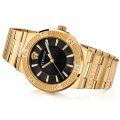 Versace Greca Logo Gold Steel Black Dial 38mm Women's Watch VEVH00820