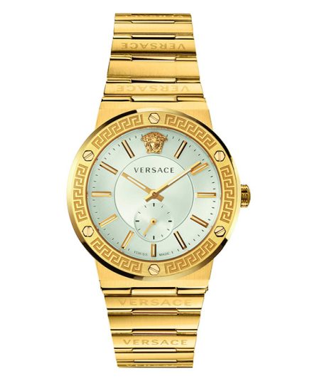 Versace Greca Logo Gold Steel White Dial 41mm Men's Watch VEVI00520