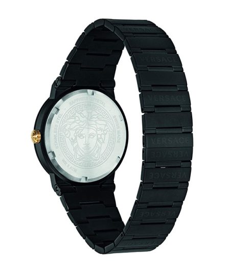 Versace Greca Greca Logo Black Steel black dial 38mm Men's Watch VEVI00620