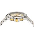 Versace Greca Greca Logo Silver/Gold Steel White Dial 42mm Men's Watch VEZ900321